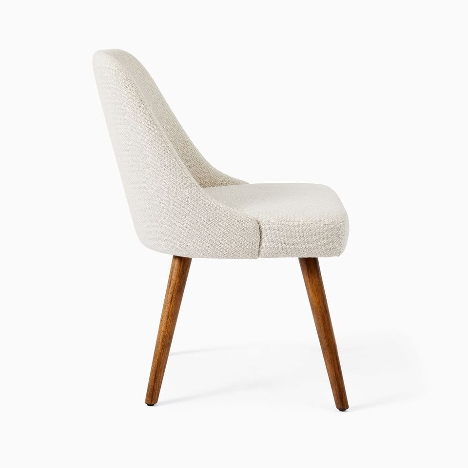 MidCentury Upholstered Dining Chair Wood Legs West Elm UK